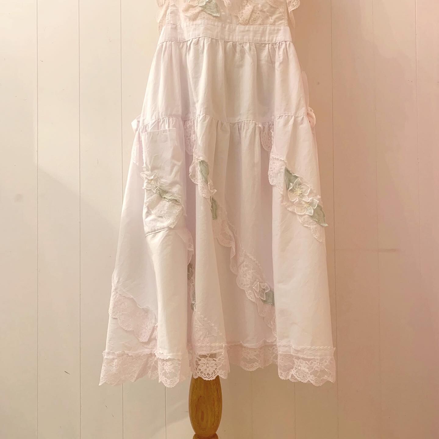 remake : sweet flower pink apron one-piece