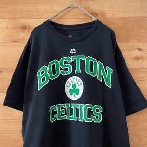 【majestic】NBA ボストン・セルティックス Tシャツ アーチロゴ BOSTON CELTICS バスケットボール Lサイズ US古着