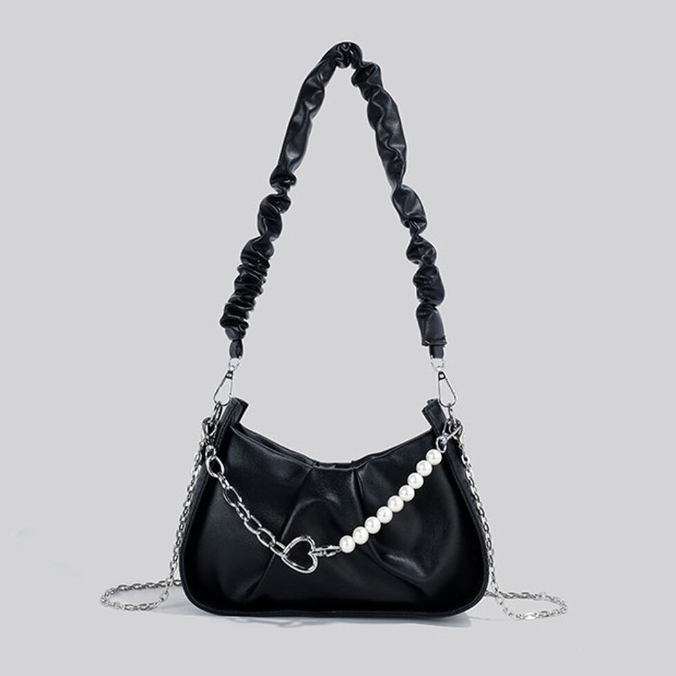faux leather shoulder bag / l0753