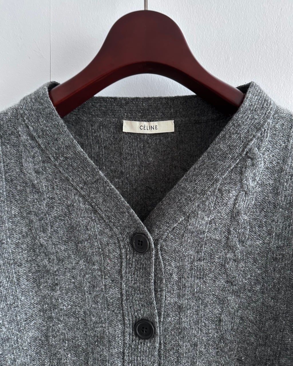 CÉLINE by Phoebe philo CROPPED CABLE KNIT CARDIGAN | dear closet
