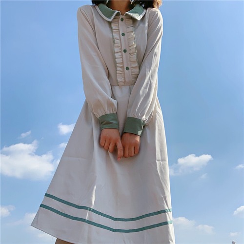 ✞甘めAラインウィンターロングワンピースドレスOP 秋冬✞ゴスロリ SM ミリ 甘ロリ クラロリ 和ロリ エレガント 黒ロリ 姫ロリ 華ロリ BB-BB70045455089