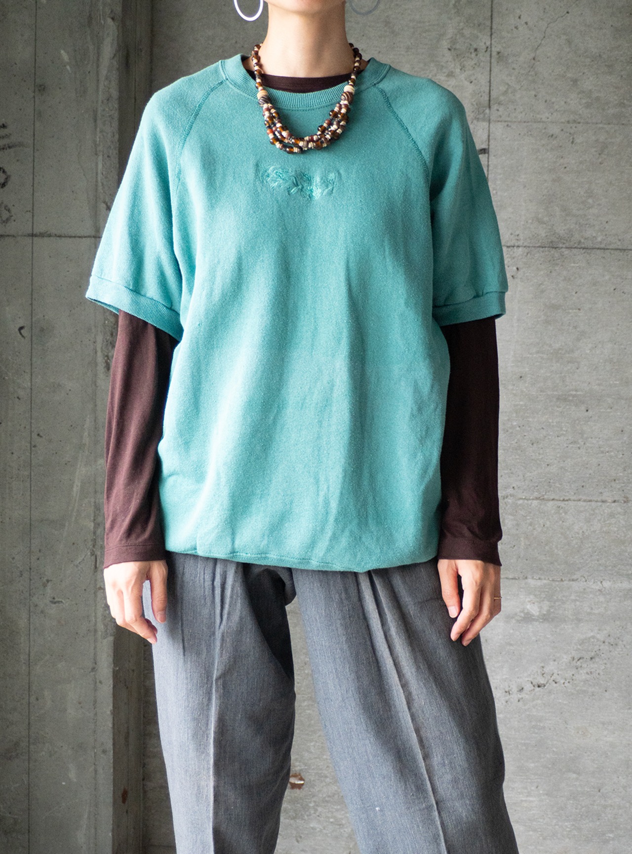 "Lee" 1980s Embroidery shortsleeve sweat