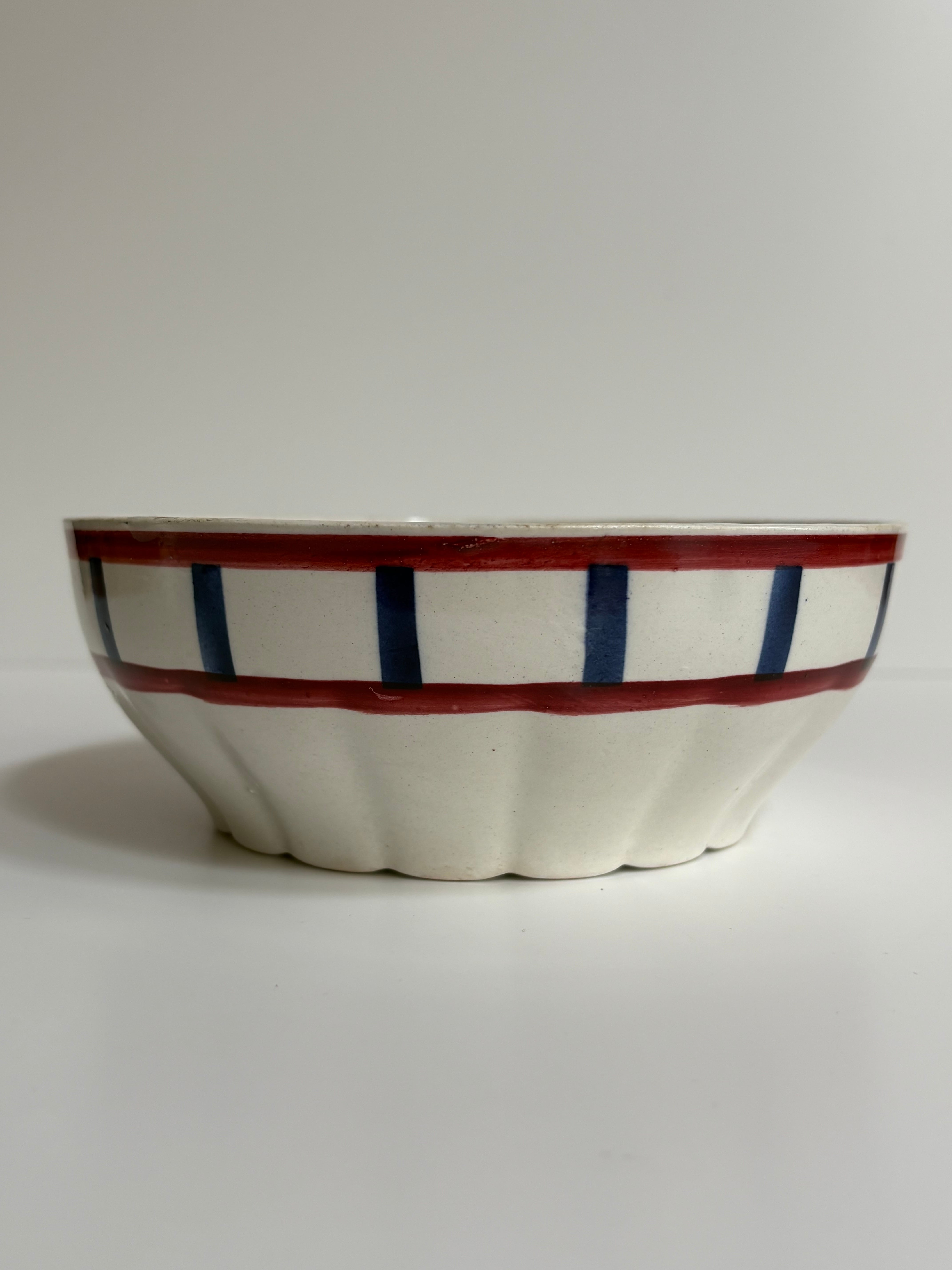 クレイユモントロー Béarn（ベアン）バスク柄ボウル（赤と青のライン