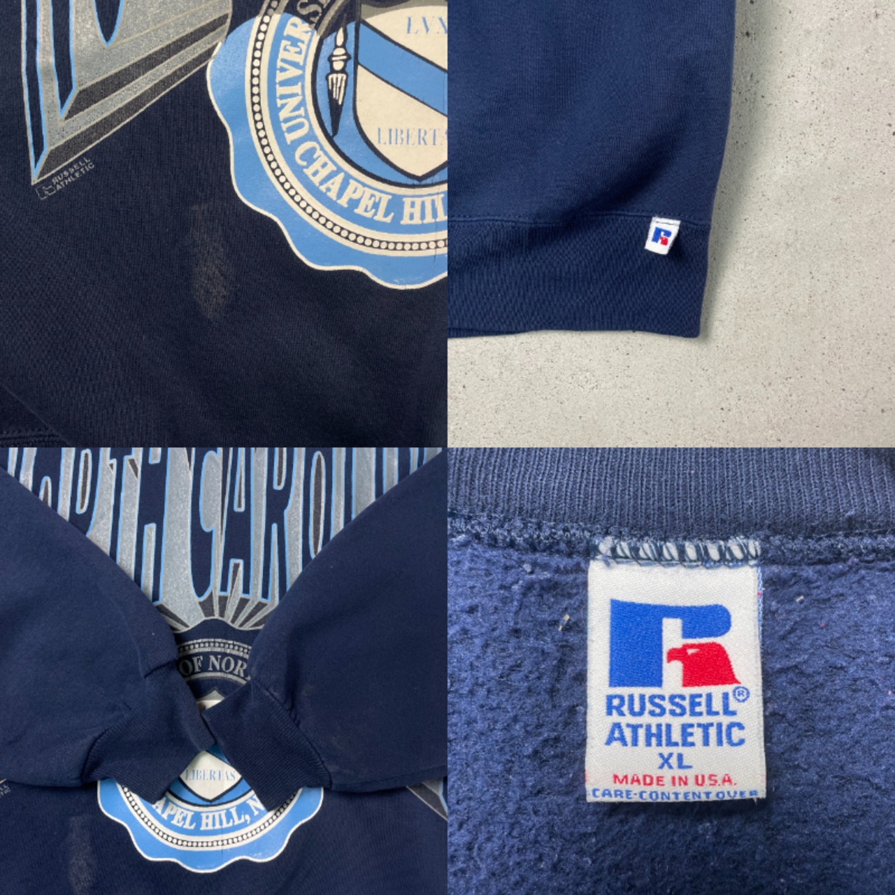 90年代 USA製 RUSSELL ATHLETIC ラッセル NORTH CAROLINA カレッジ 