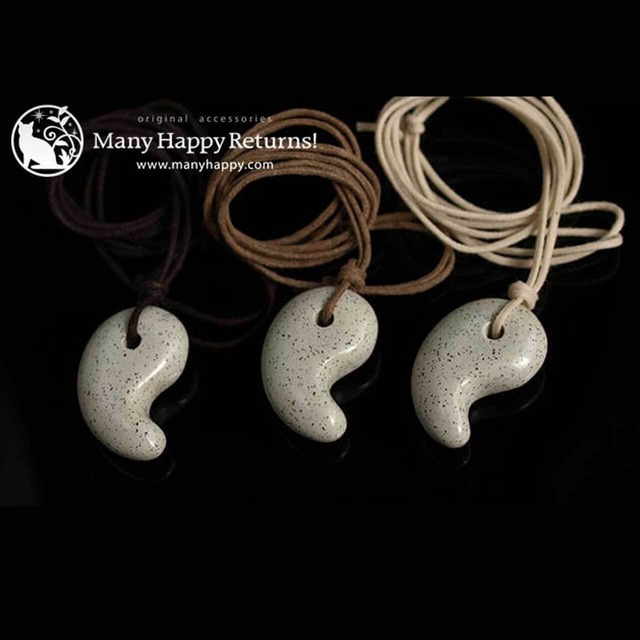 n-3083　生命力の回復☆北投石☆勾玉コードネックレス