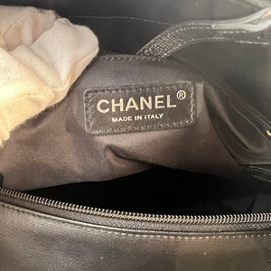 CHANEL シャネル ココマーク パリビアリッツMM  PVCコーティングキャンバス レザー ハンドバッグ ブラック A-8094
