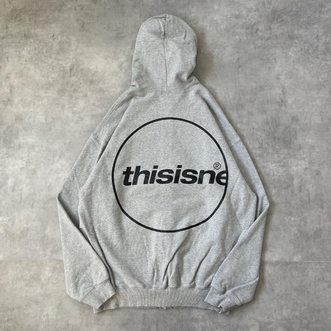 ディスイズネバーザット ネバザ パーカー ジップ 古着 ロゴ L 17941