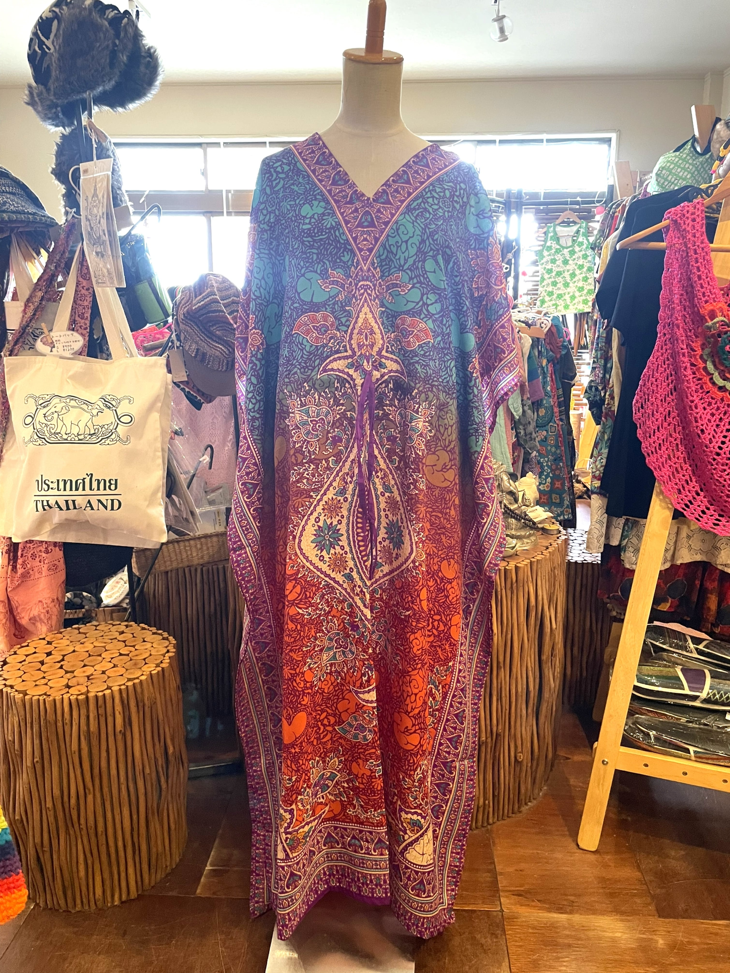 ボヘミアン エスニック レトロ フラワー ペガサス ボーホー 総柄 ワンピース ボヘミアン エスニック レトロ フラワー ペガサス ボーホー 総柄