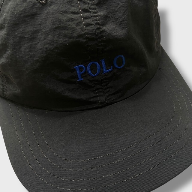 90s USA製　ラルフローレン　ロゴキャップ　POLOロゴ　ブラック