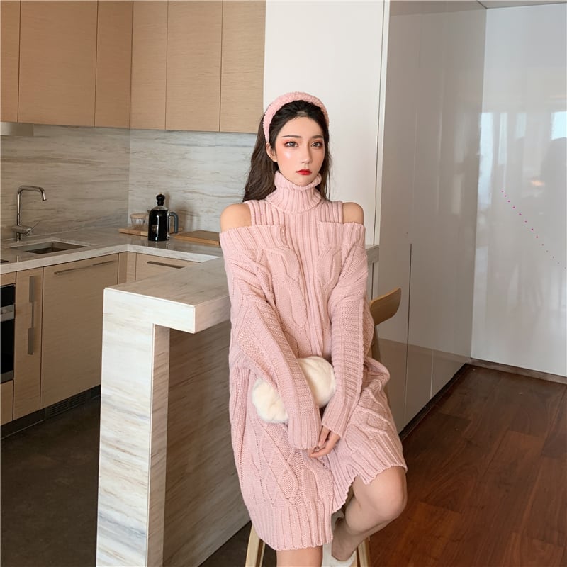 送料無料 ワンピース 秋冬 ニット セーター ニットワンピ オープンショルダー 長袖 ケーブルニット タートルネック ボリューム袖 袖コンシャス ホワイト ピンク ゆったり 着痩せ 足長 お洒落 トレンド 可愛い セクシー きれい目 デート 女子会 通勤 韓国 オルチャン Op 送料無料 ワンピース 秋冬 ニット セーター ニットワンピ オープンショルダー 長袖 ケーブルニット タートルネック ボリューム袖 袖コンシャス ホワイト ピンク ゆったり 着痩せ 足長 お洒落 トレンド 可愛い セクシー きれい目 デート 女子会 通勤 韓国 オルチャン Op
