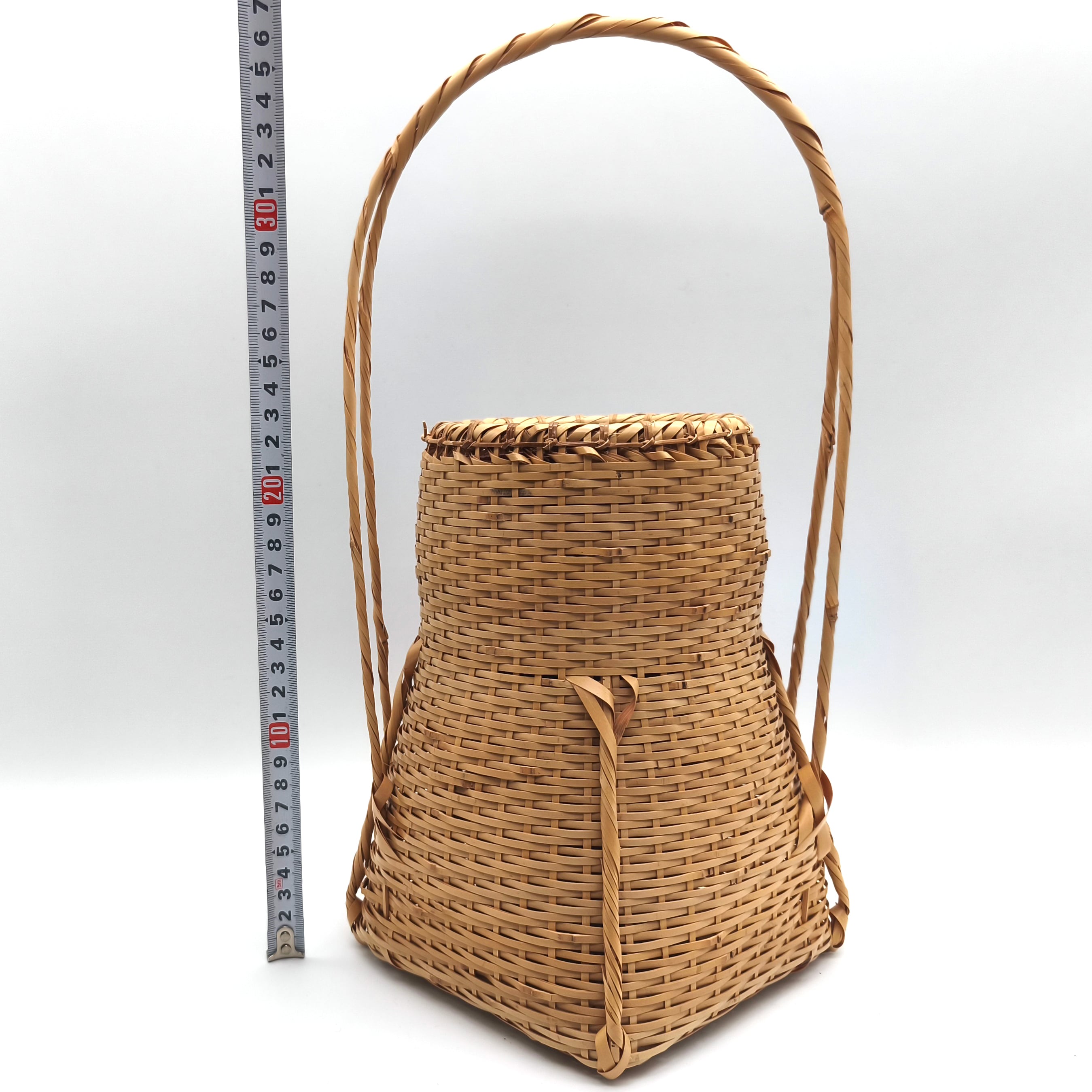 籠花入・方円籠・竹編・茶道具・No.260312-25・梱包サイズ100