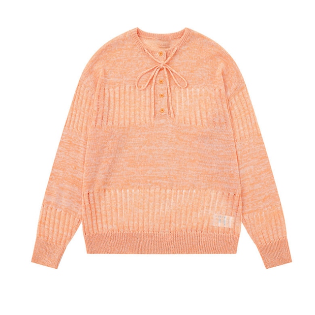 ribbon neck sheer knit　リボンネックシアーニット　J2085