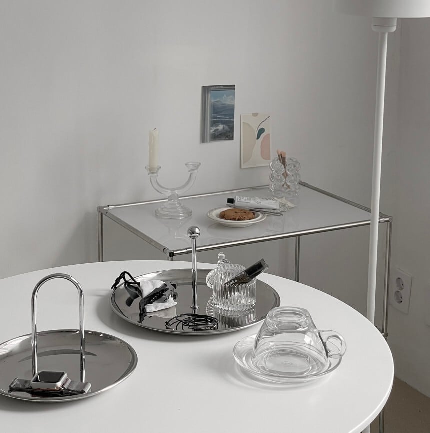 ball silver metal tray / ボール シルバー メタル トレー ミッド