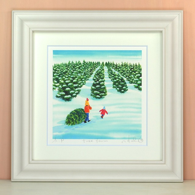 栗乃木ハルミ「tree farm」 bタイプ　絵画・ 額入りアート