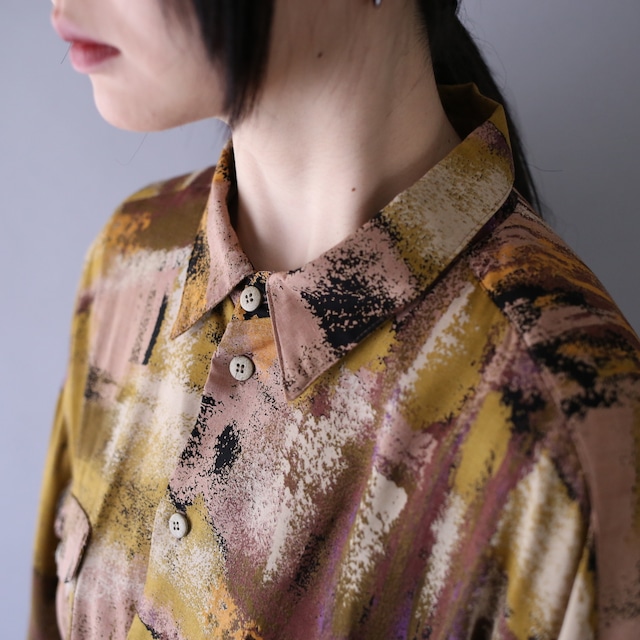 good coloring art full pattern over silhouette shirt