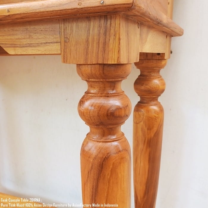 丸脚コンソールテーブル 80cm 2D1RC 彫刻付き ナチュラル