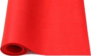 【努力特価】BEITIN 毛氈 赤 厚手 敷物 毛せん 100×250cm 厚さ3mm 撮影用 DIY カット可能