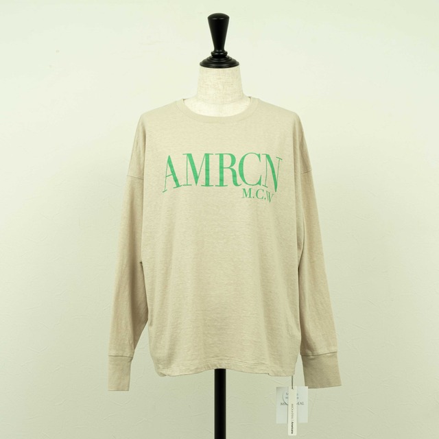 【MICA＆DEAL／マイカアンドディール】"AMRCN"ロゴロングT-shirt（ベージュ）