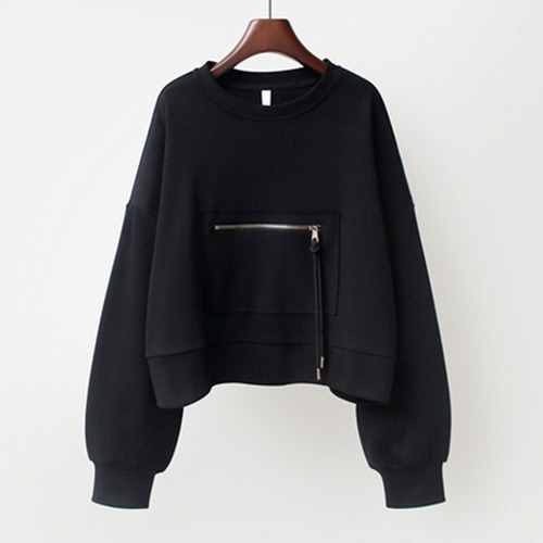 front zip pocket sweat / l0114