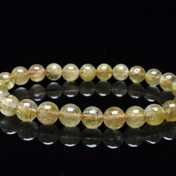 タイチンルチルクォーツ ブレスレット 7mm ルチルクォーツ ブレス 一点物 111-41726