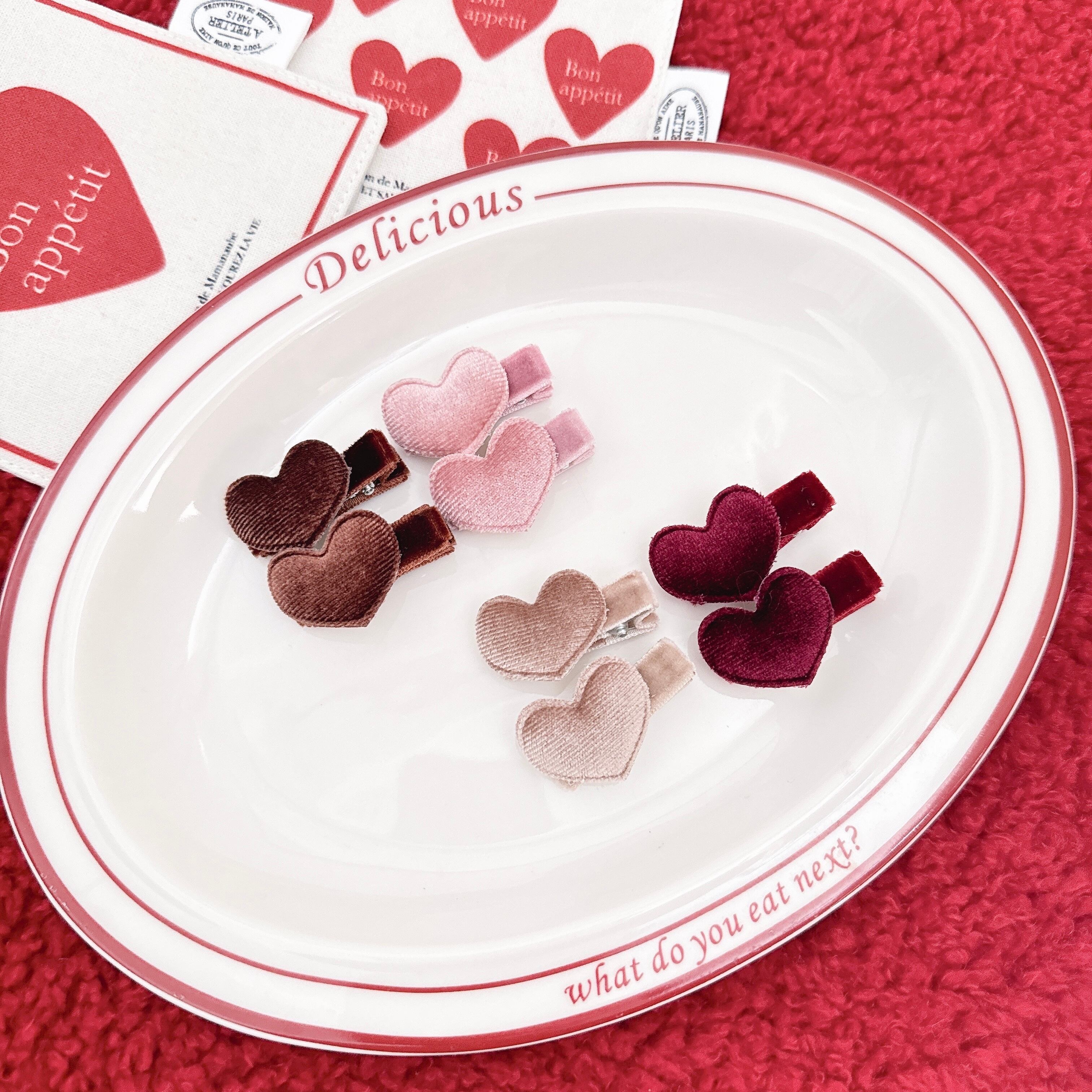 ベルベット調ハートパッチン