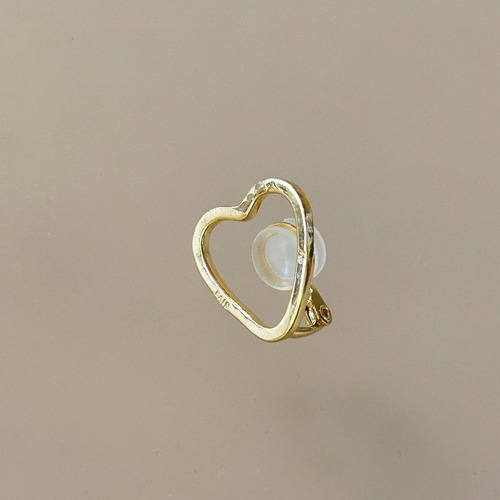 OPEN HEART CLIP GOLD 1PC (片耳販売)