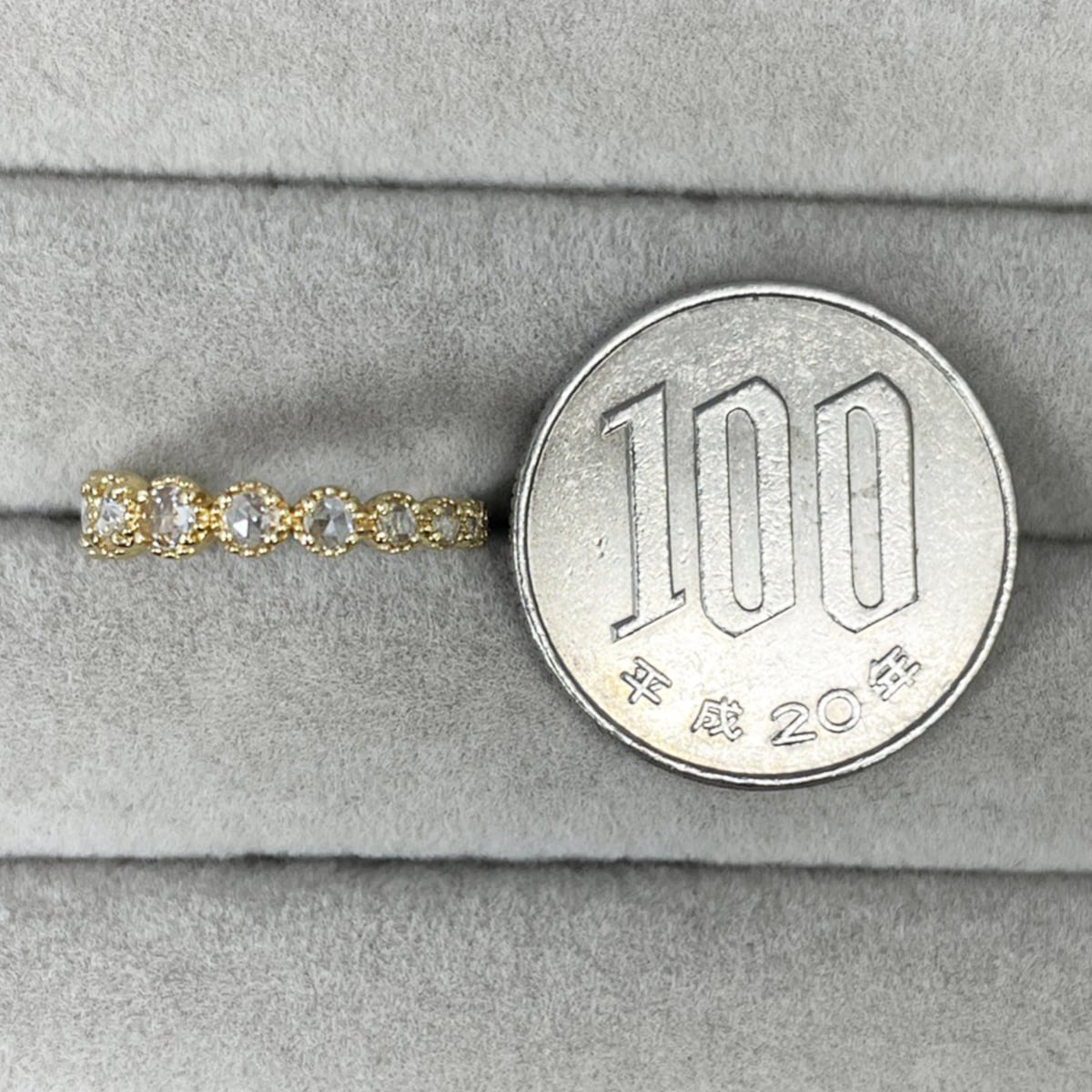 ローズカットダイヤ 】K18YG 天然ダイヤモンド 0.25ct リング 