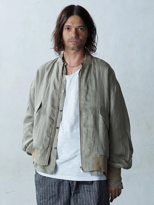 EGO TRIPPING (エゴトリッピング) LINEN REVERSIBLE JACKET リネン リバーシブルジャケット / BEIGE 616201-31