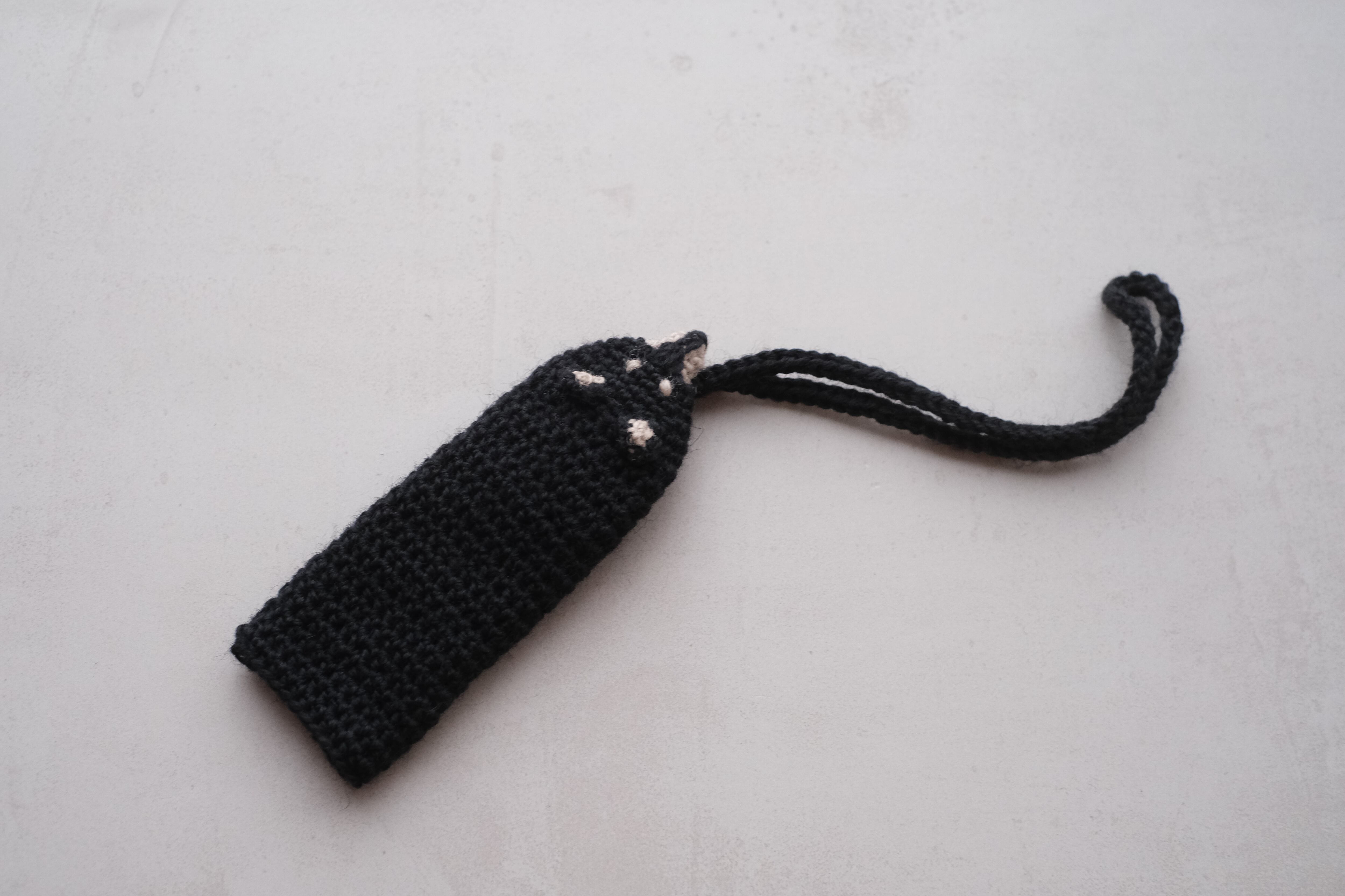 黒柴のキーカバー(長めの鍵用9×4cm)