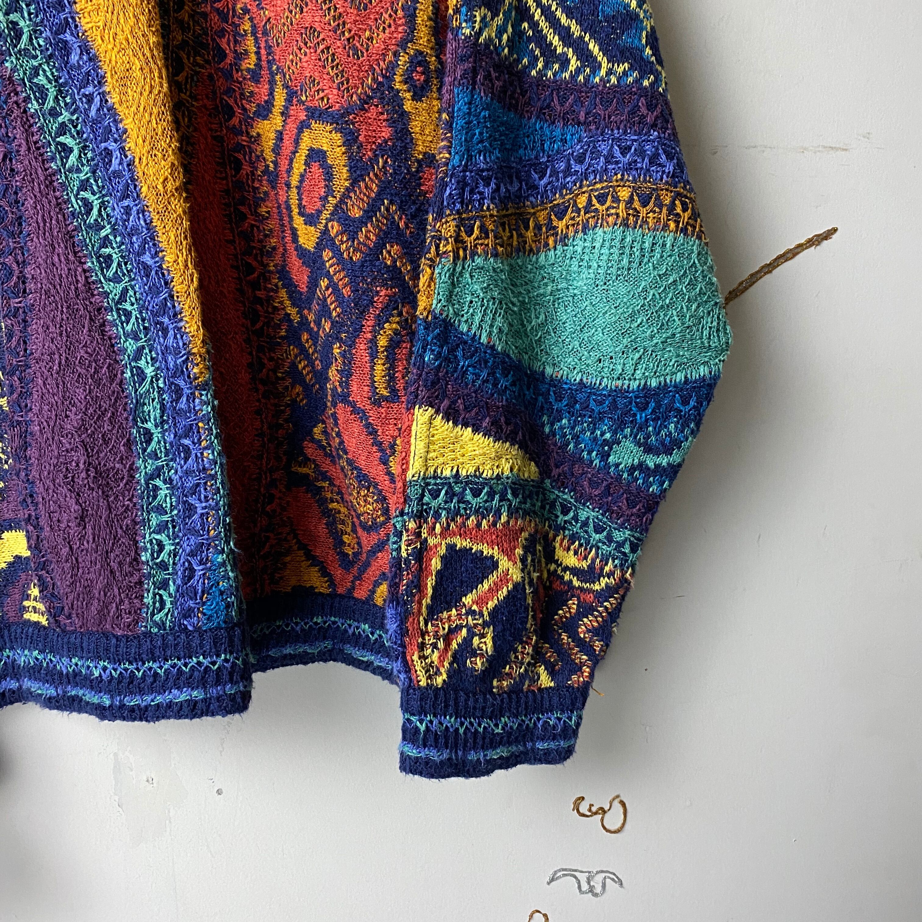 vintage COOGI cotton×linen 3D knit sweater | NOIR ONLINE