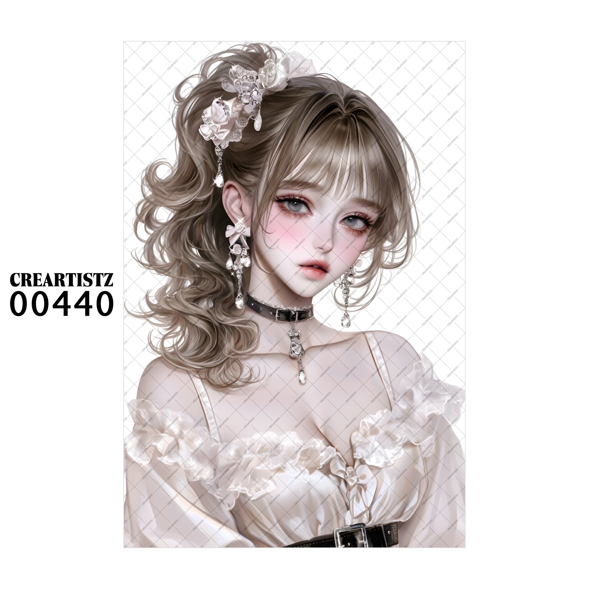 00440 ガール キュート オリジナル ペーパー/ステッカー 4枚セット CREARTISTZ