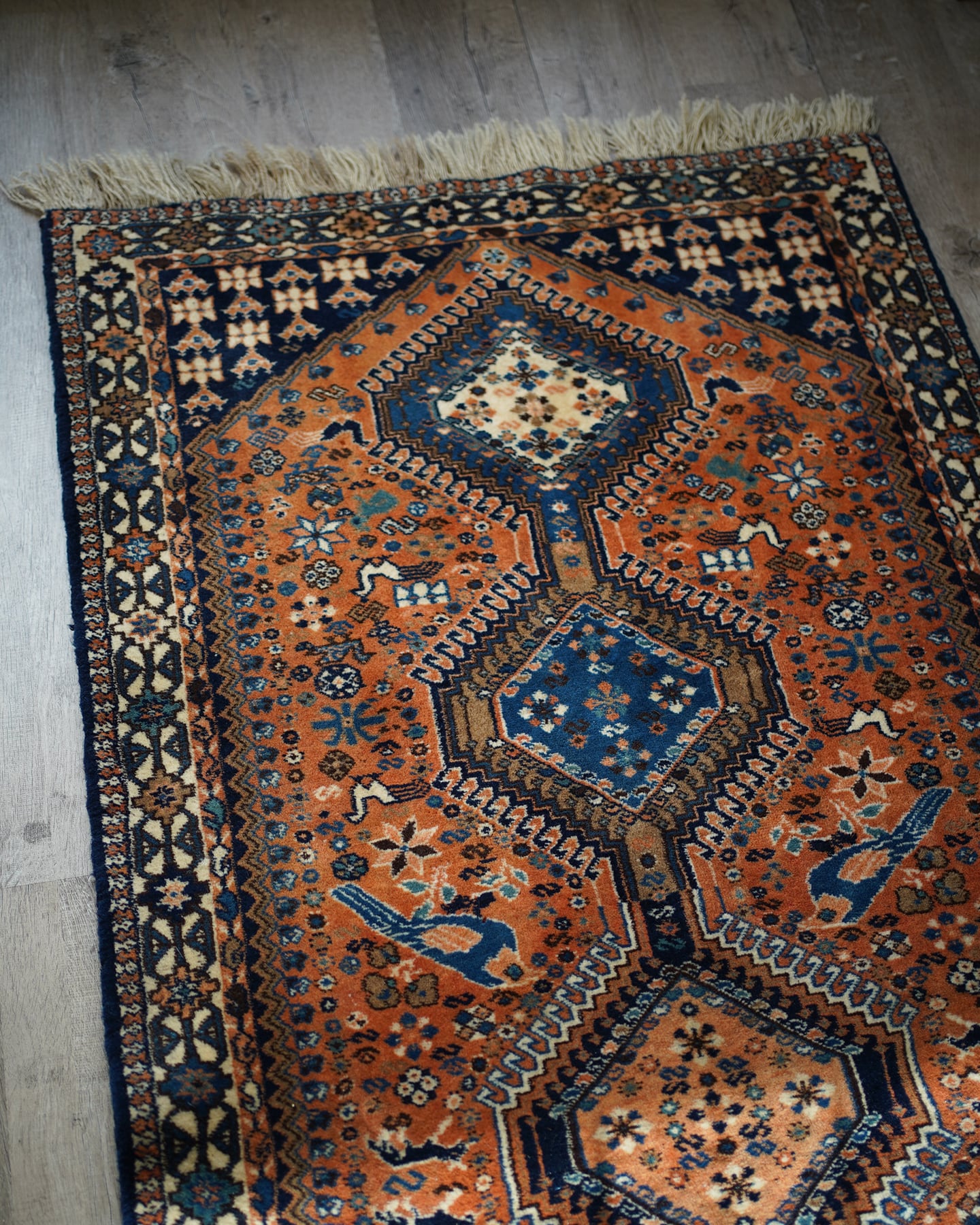129】Vintage Persian Yalameh rug 1970's | ヴィンテージラグ専門店