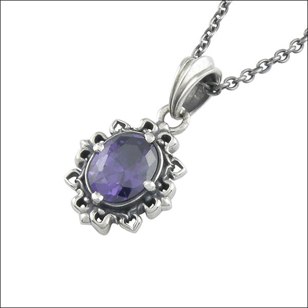 ゴシックストーンペンダント シルバーネックレス AKP0107 Gothic stone