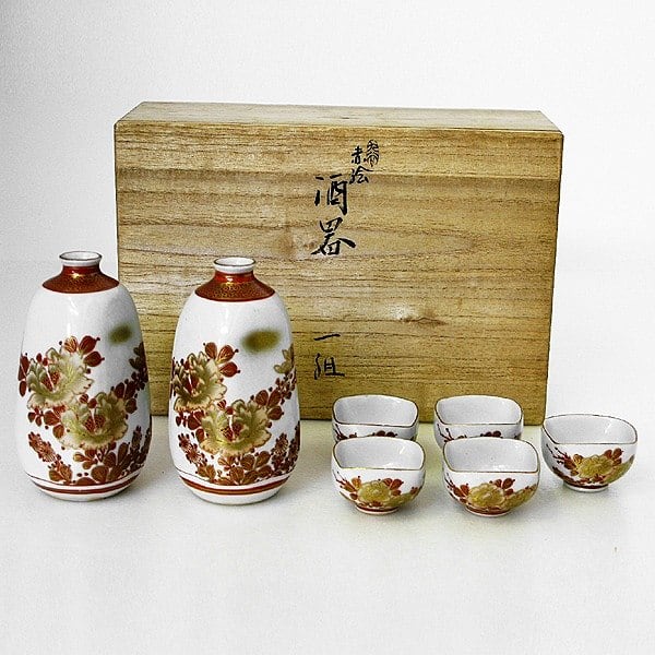 九谷焼赤絵酒器セット・No.130524-02・梱包サイズ60 | リサイクル