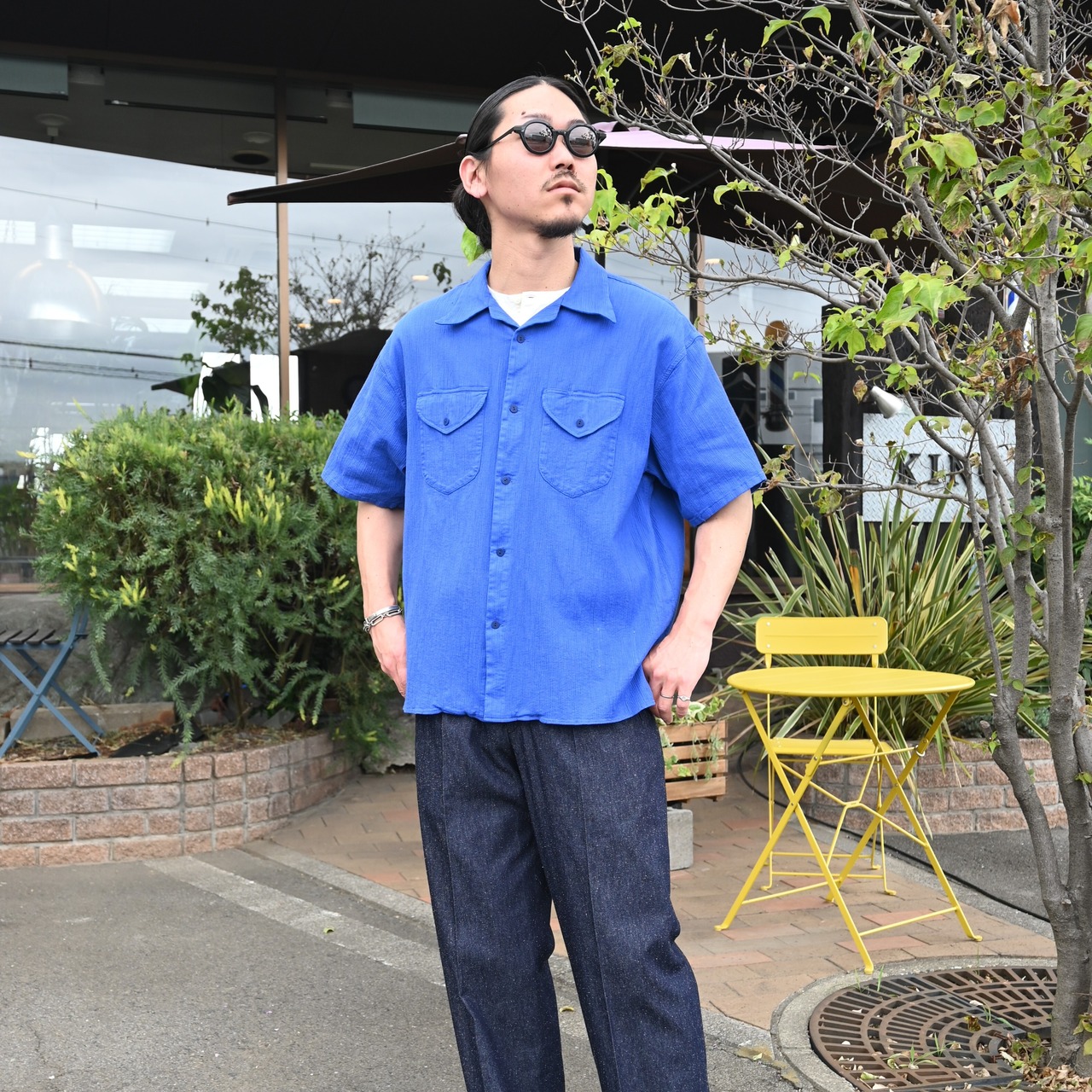 OLD JOE(オールドジョー)高島ちぢみ半袖シャツスタイル