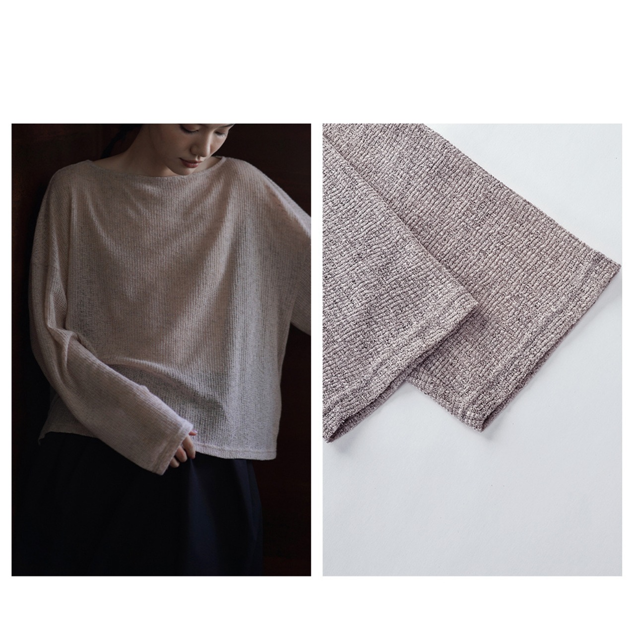 Sheer Relax Knit Pullover  T3748