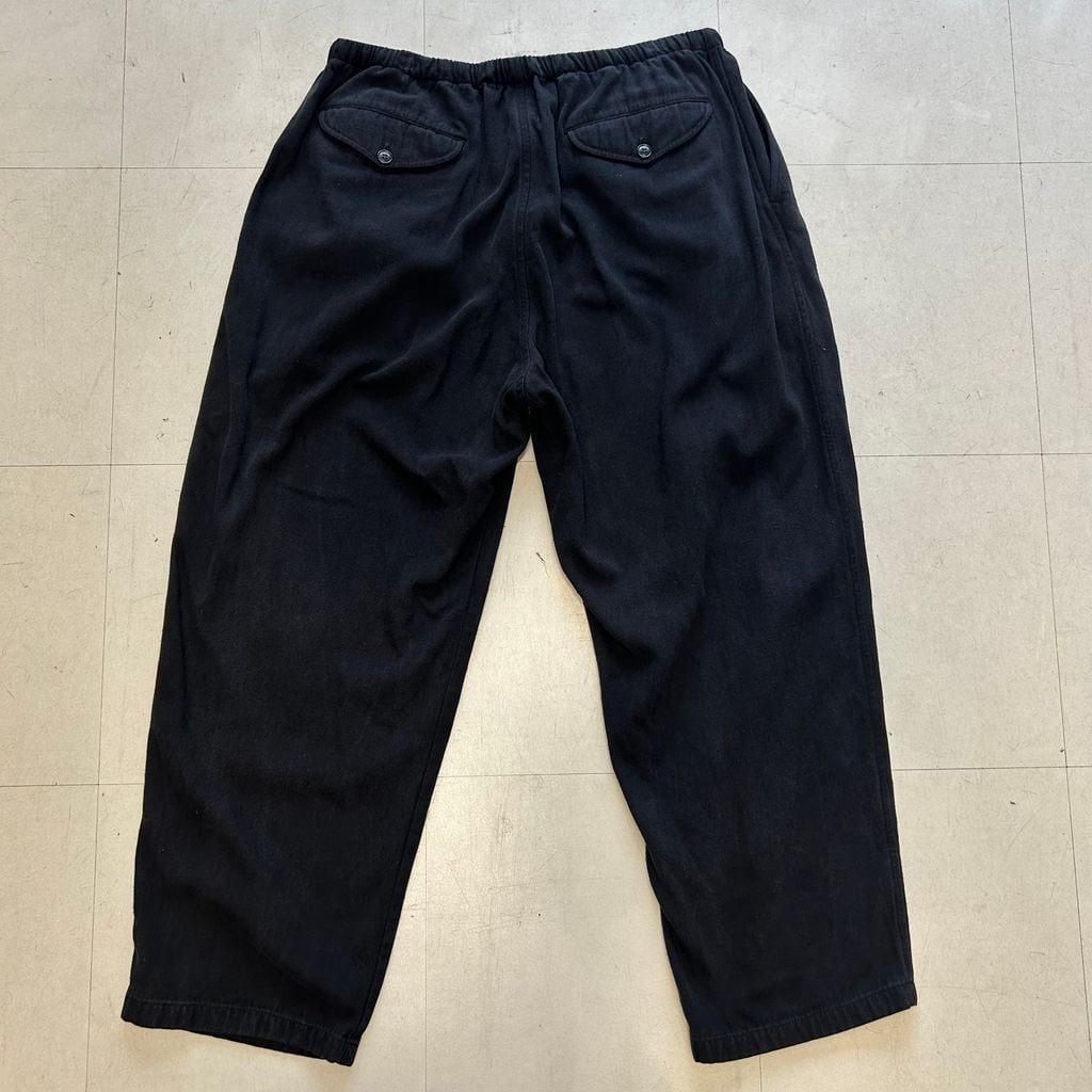 COMOLI コモリ シルクネップ ドローストリング パンツ ワイドパンツ