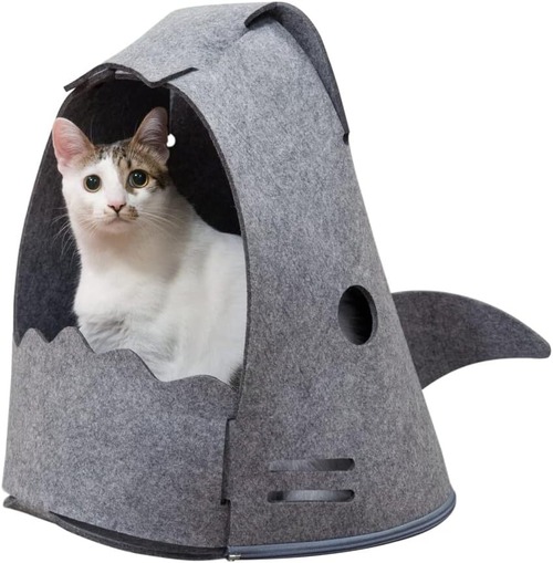 【MYZOO NEKO SHARK 】サメをモチーフにしたユニークな猫ベッド！