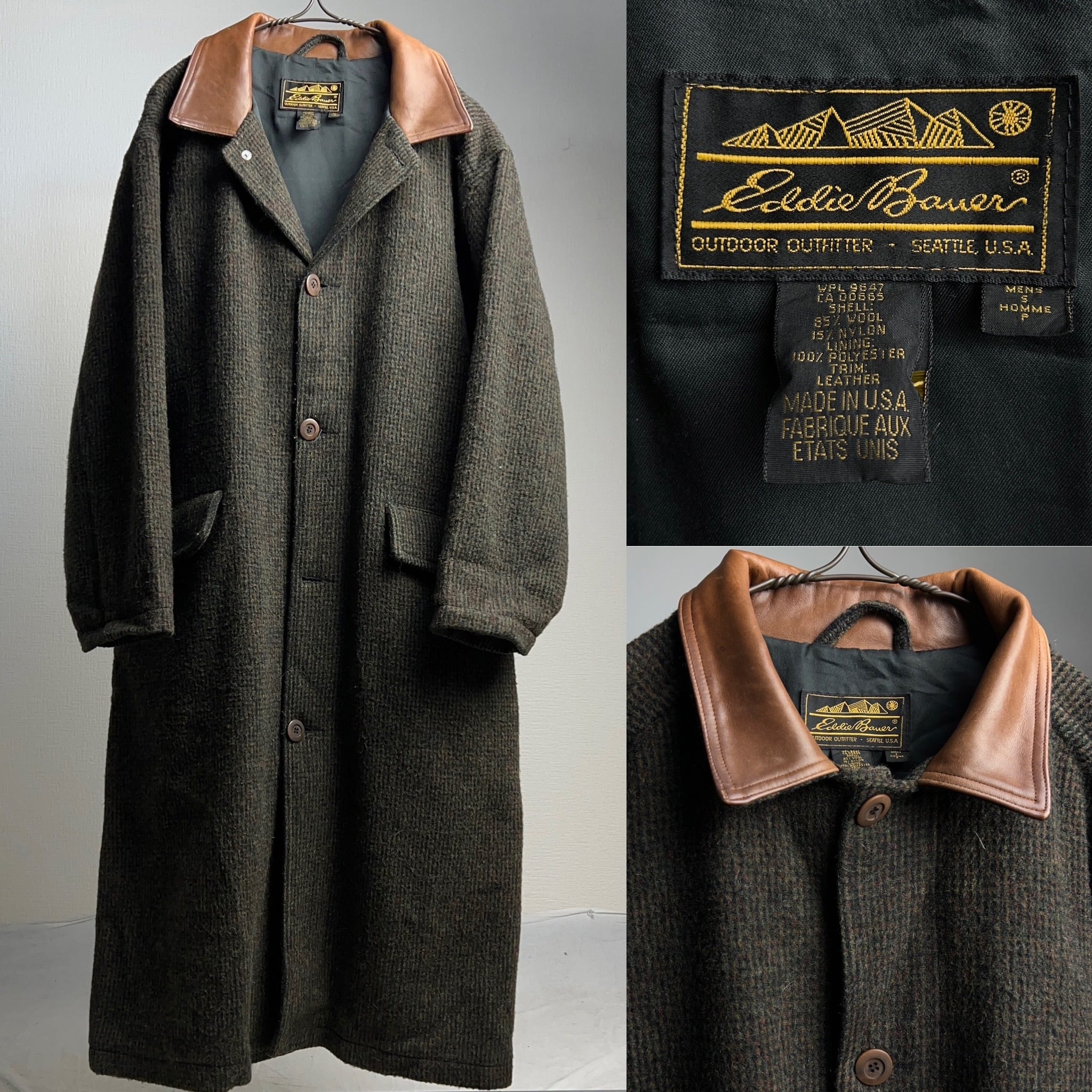 1980's~90's Eddie Bauer 'Tweed & Leather