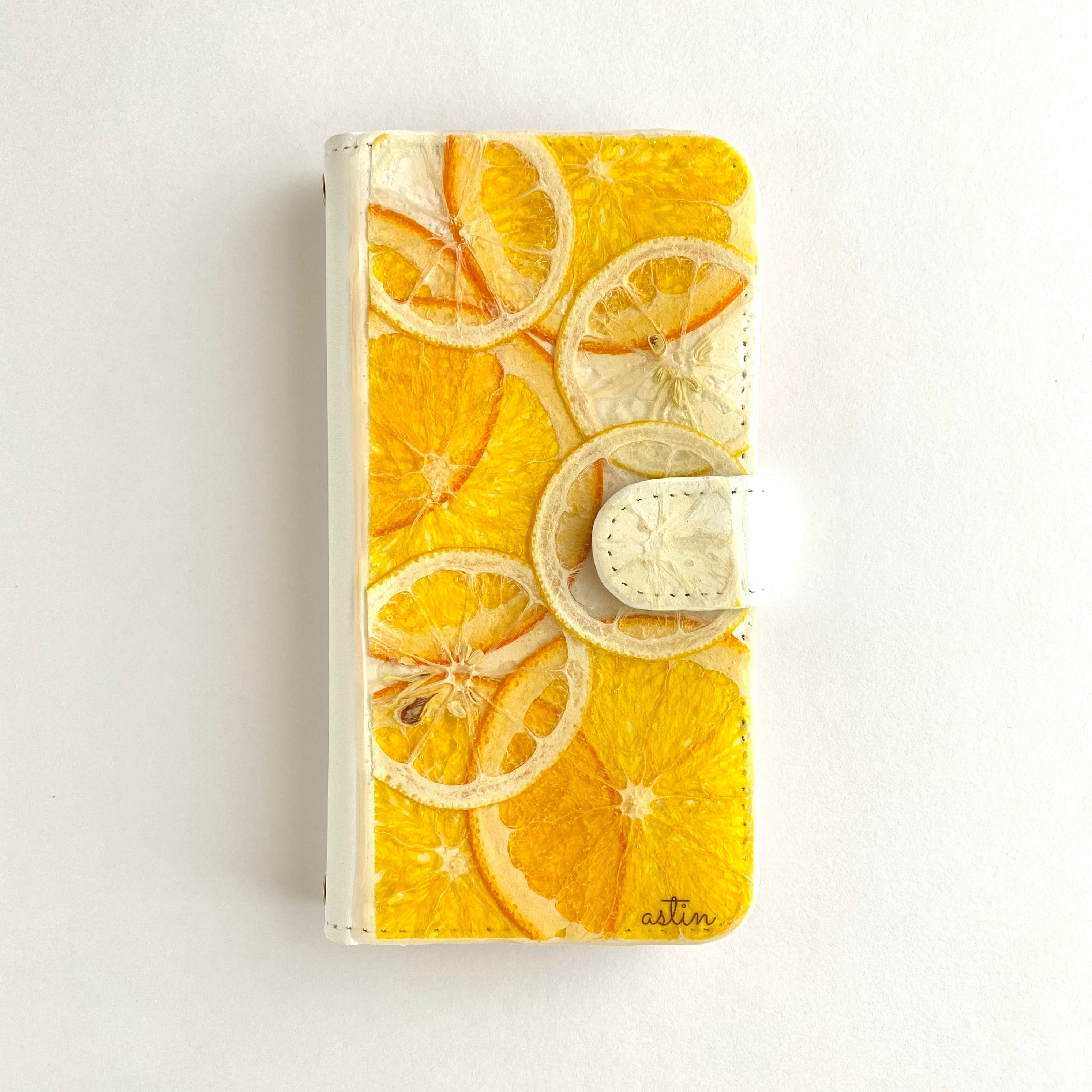 22.レモン&オレンジ のスマホケース | astin muhler | 押し花・押し