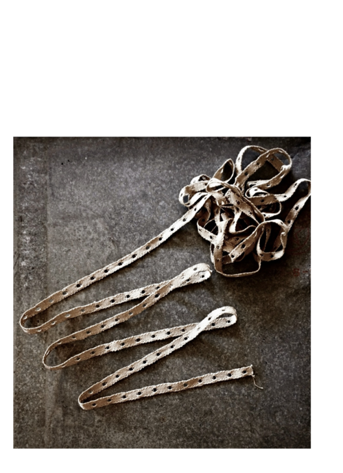 19世紀 フランス 瞑想する空虚な穴とハンドメイドリネンレース 1.5x100c アンティーク r42n