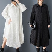 ジャガード ロング シャツワンピース  00291