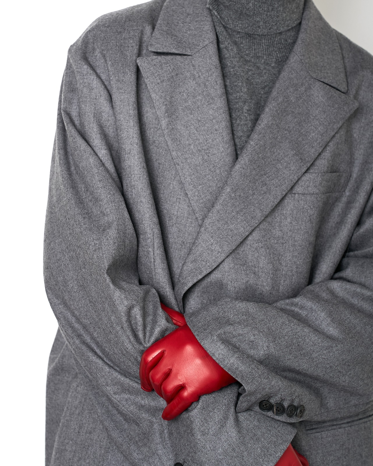 ssstein "WOOL FLANNEL OVERSIZED PEAK LAPEL JACKET〔GREY〕"