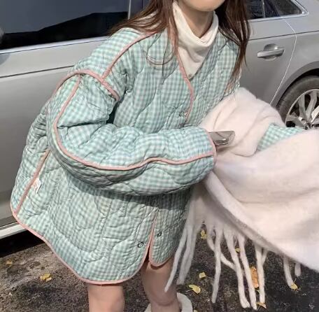 Retro floral reversible cotton coat(CF107)