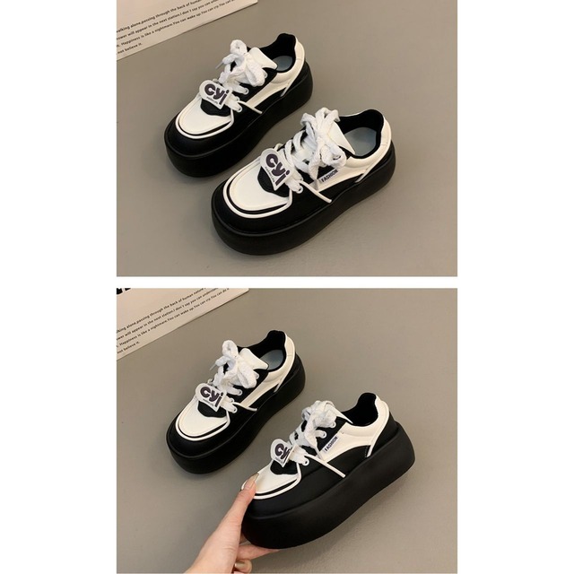 レトロラインプラットフォームスニーカー 2col   R01551