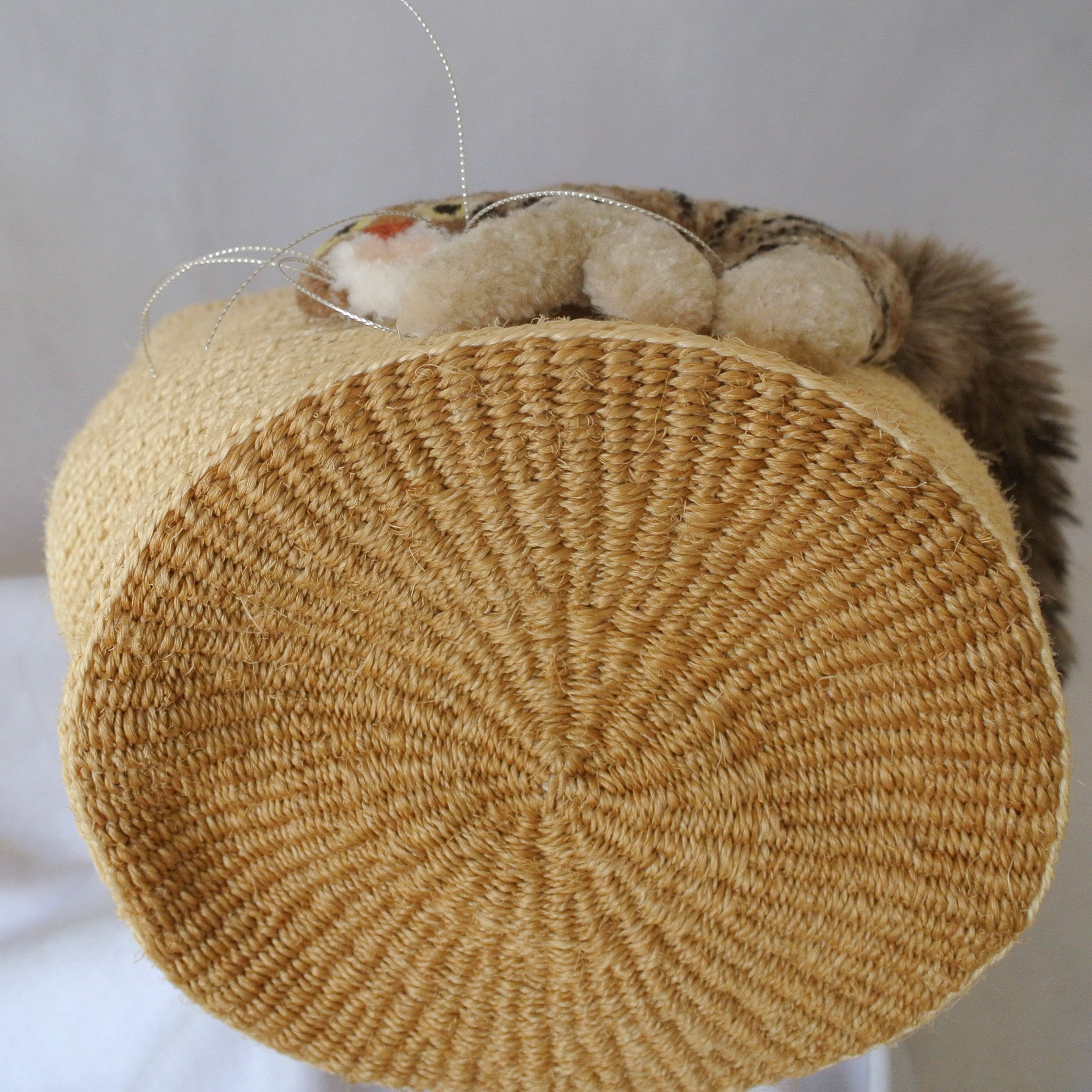 catindahouse！ キャットインダハウス サイザルカゴバッグ キジトラ猫 モコモコねこカゴバッグ サイザル Ver. キジトラ | CAT IN DA