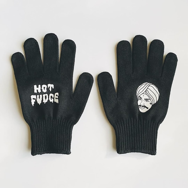 HOT FUDGE＜ホットファッジ＞Screen print on 軍手 gloves!!!