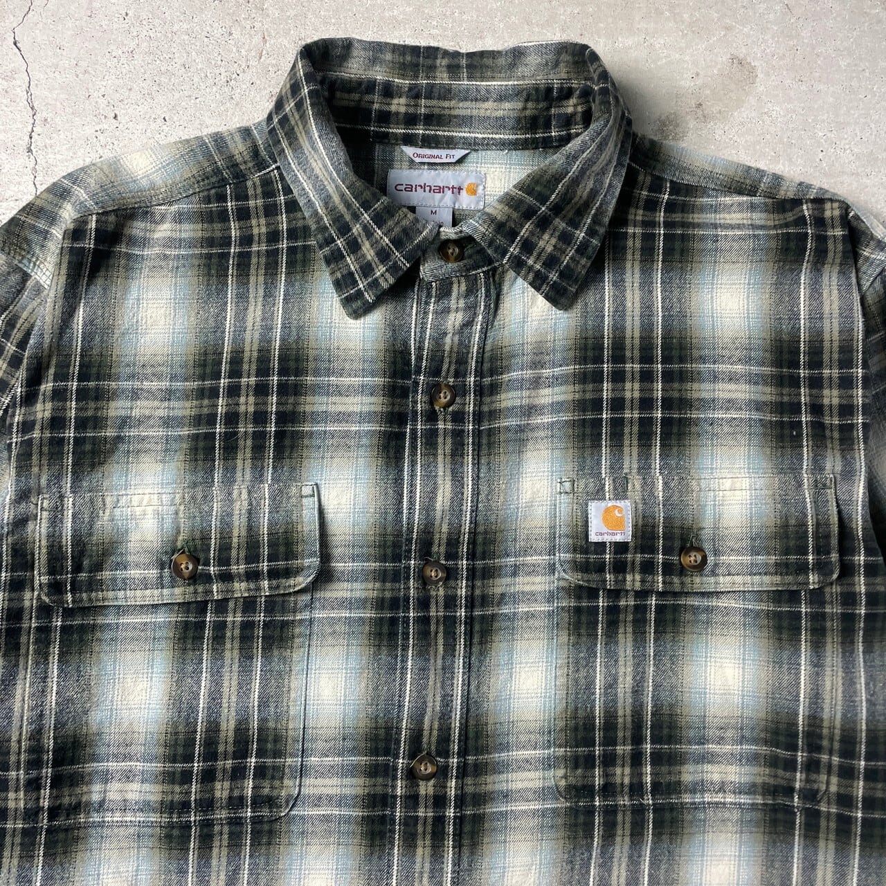 Carhartt カーハート 長袖 オンブレチェックシャツ ネルシャツ メンズL 