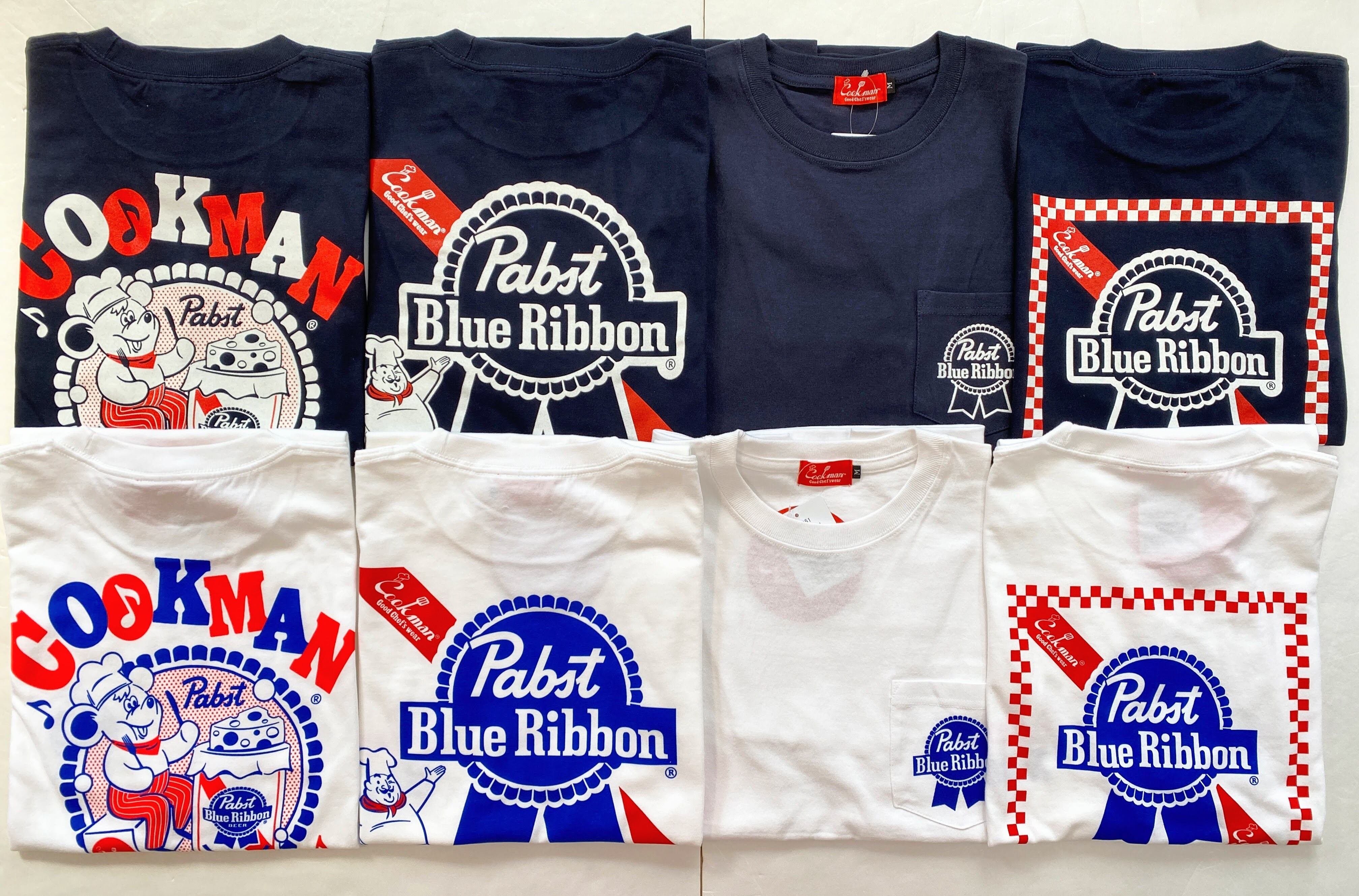 送料無料】COOK MAN Pabst Ribbon Beer Pocket コラボTシャツ 半袖