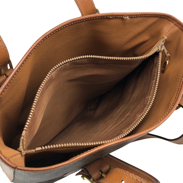 CELINE セリーヌ マカダム ハンドバッグ ブラウン ブラゾン型押し PVC トートバッグ vintage ヴィンテージ オールド jjdy7s